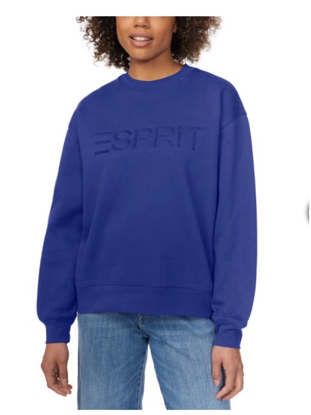 🌸ESPRIT BLUE XL Retro Logo Sweatshirt